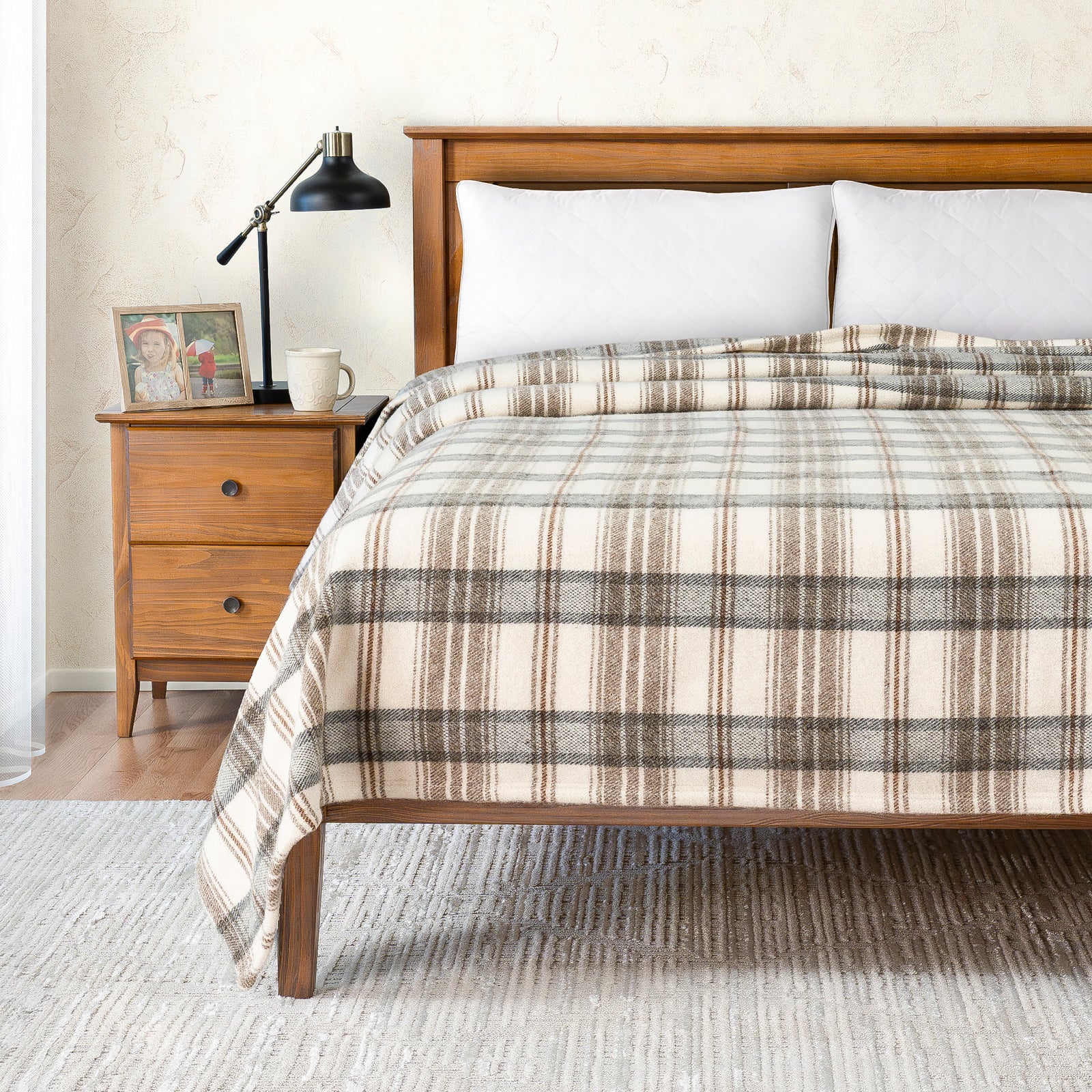 Tahoe wool-blanket-450gsm- Taupe -poyet motte blend