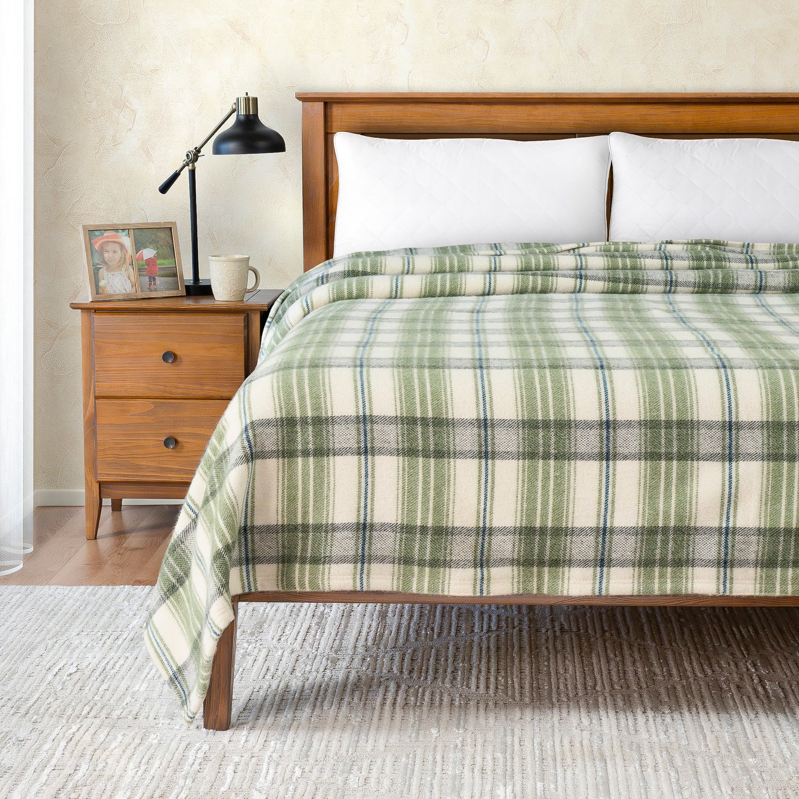 Tahoe wool-blanket-450gsm-olive-poyet motte blend