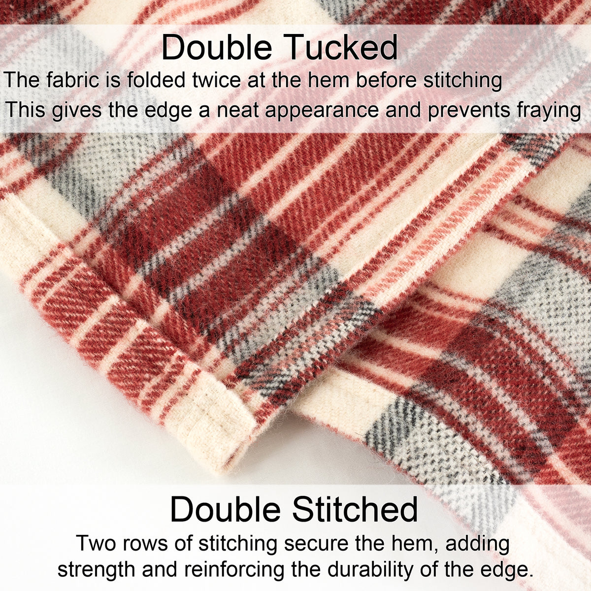 tahoe-wool-blanket-450gsm- rosewood -hem-stitching-double-tucked