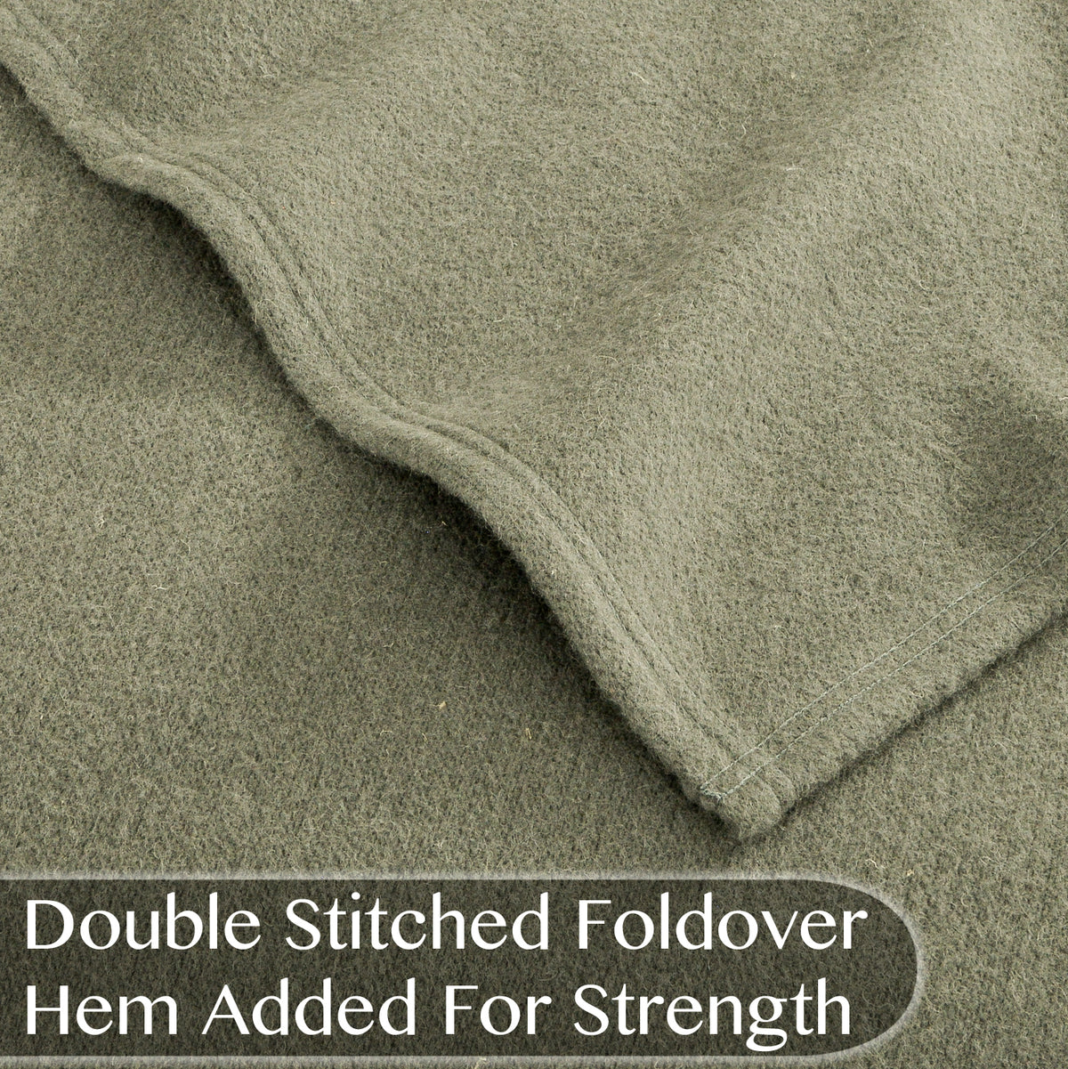 Poyet Motte Antibes 350GSM Lightweight 100-Percent Virgin Wool Blanket, Olive Grey