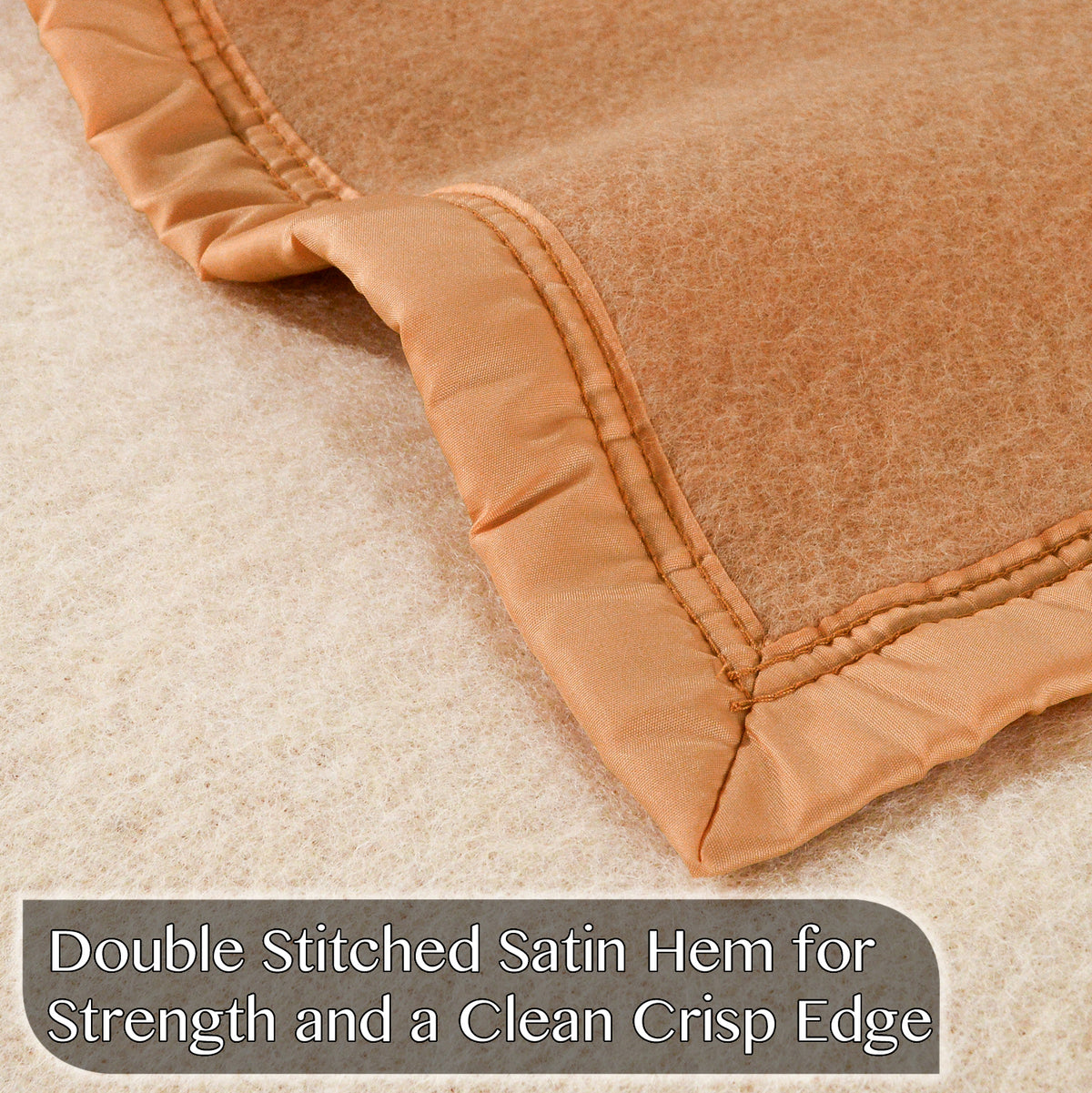 Poyet Motte Aubisque Reversible 500GSM Heavyweight 100% Wool Blanket, Doe