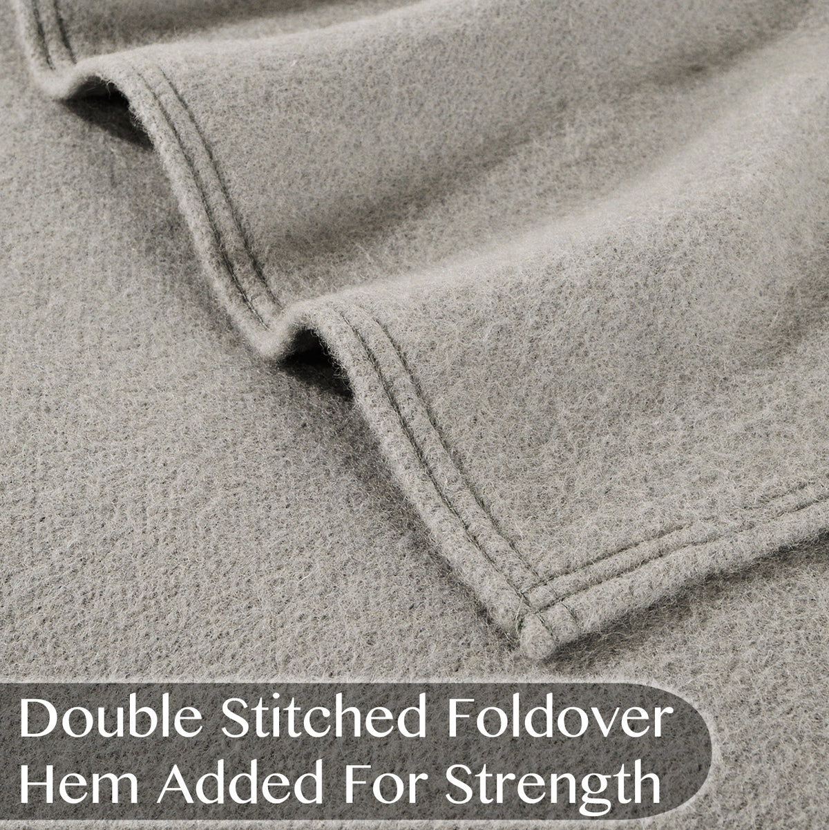 Poyet Motte Antibes 350GSM Lightweight 100-Percent Virgin Wool Blanket, Light Grey