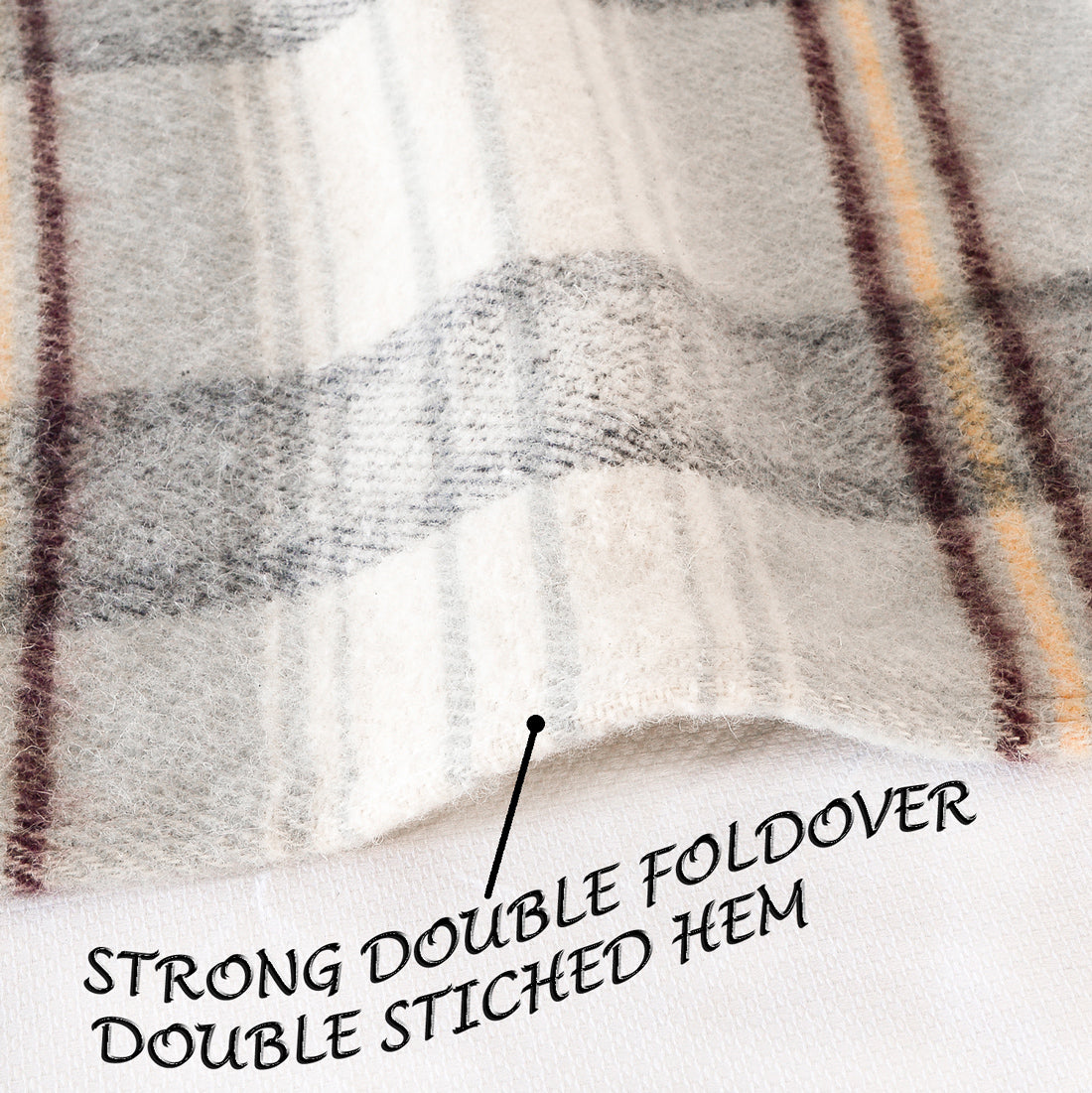 Poyet Motte Chevreuse Heavyweight Wool Blend Oversized Blanket, Machine Washable, Grey