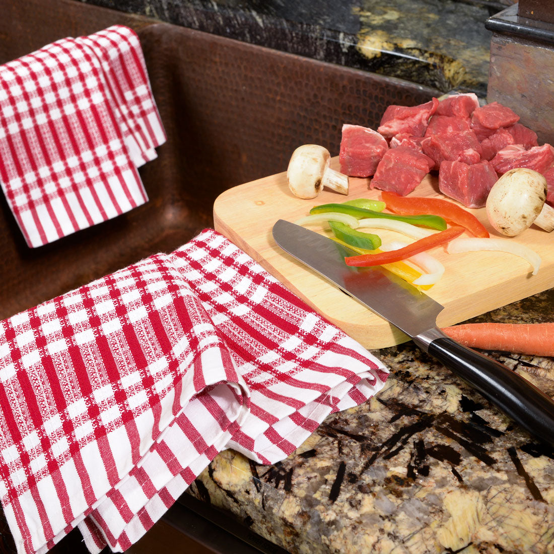 Poyet Motte Timex Professional Chefs Towels (Pack of 4) Red